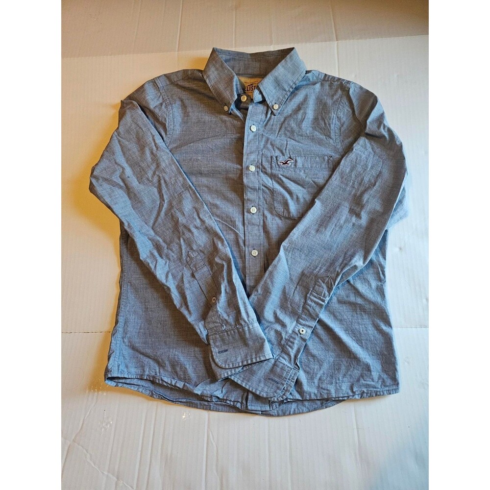 Hollister California Men's Medium Blue Chambray Button Down Shirt Long Sleeve